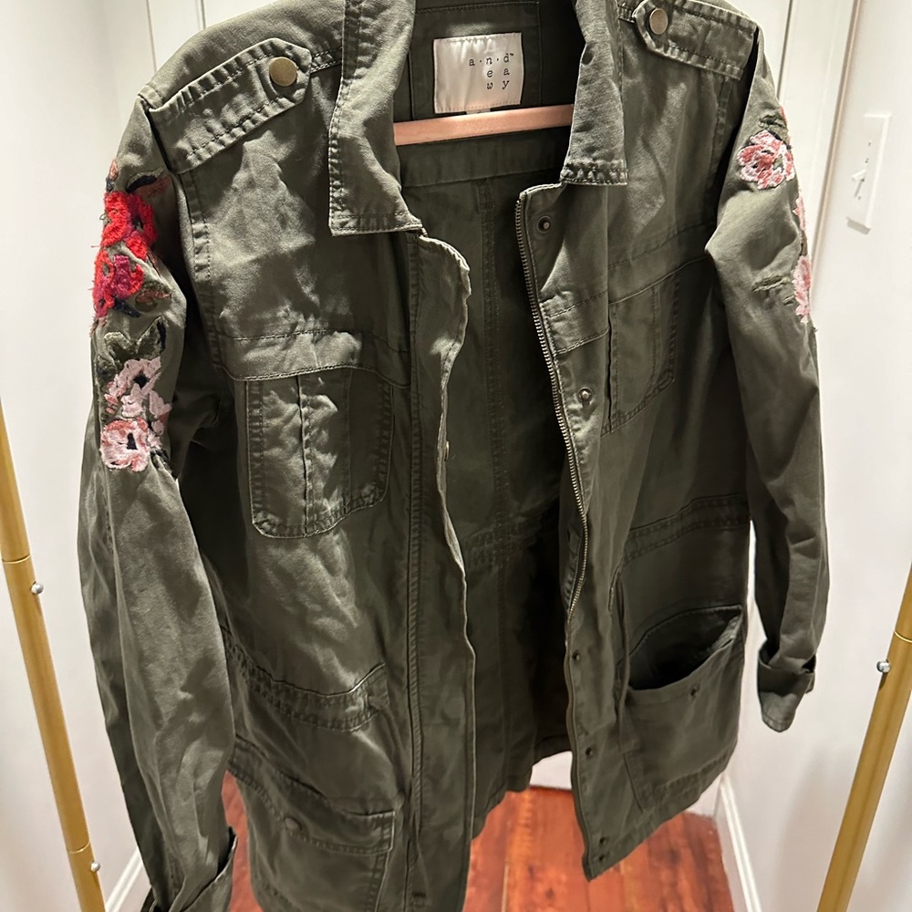 Small A New Day jacket with beautiful floral detail.